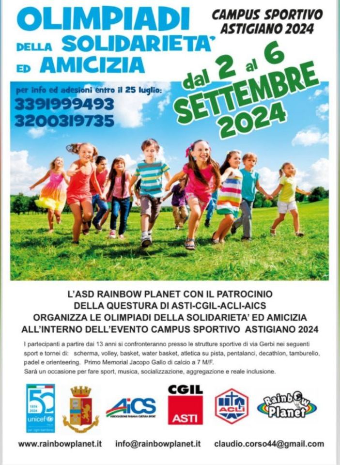 Olimpiadi della Solidarietà e Amicizia: Al via il Campus Sportivo Astigiano