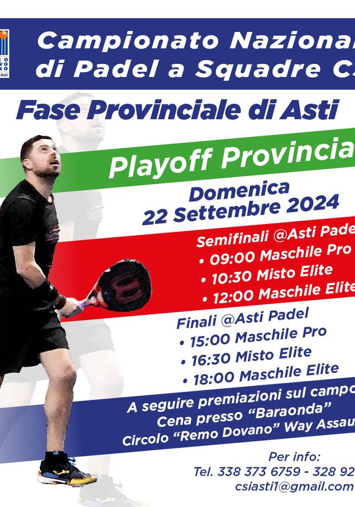 Torna in campo il padel con il Csi Asti