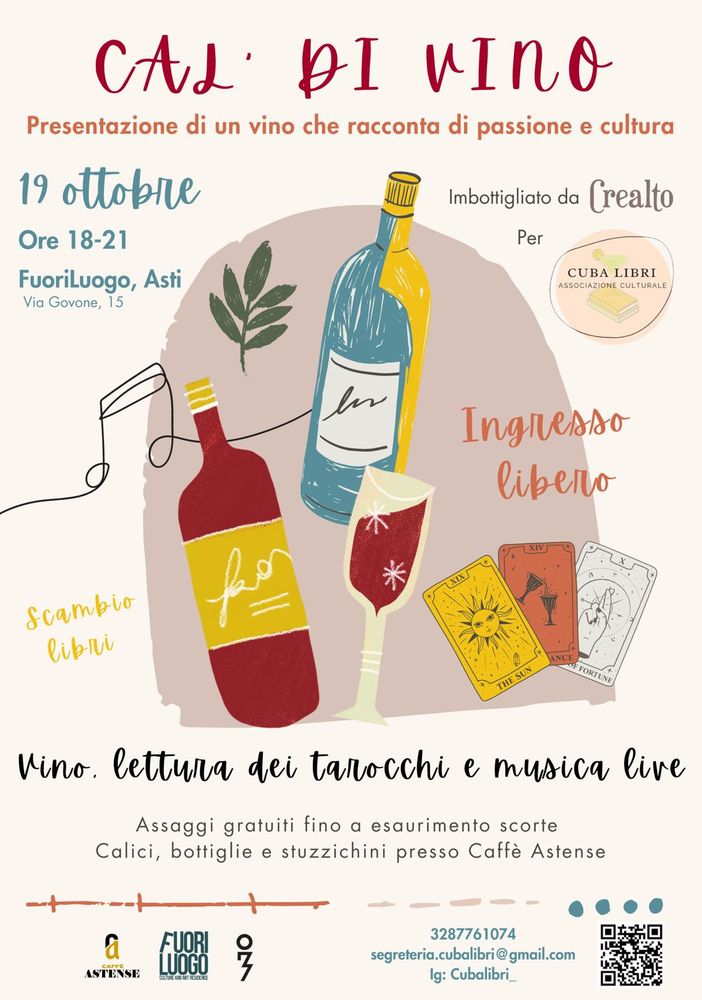 Vino e letteratura si incontrano al Fuori Luogo di Asti