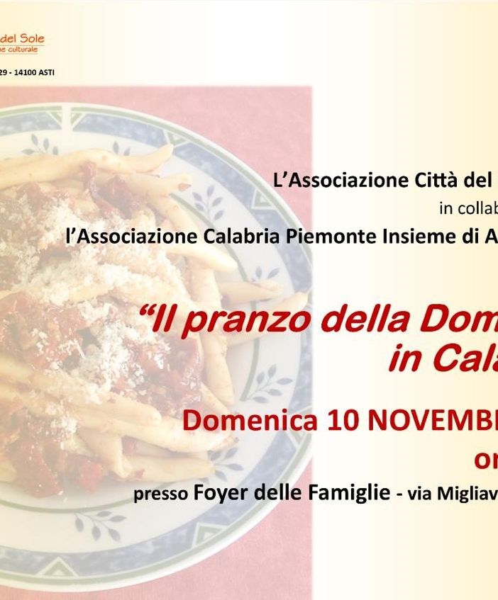 Pranzo della domenica... In Calabria con l' associazione Città del sole