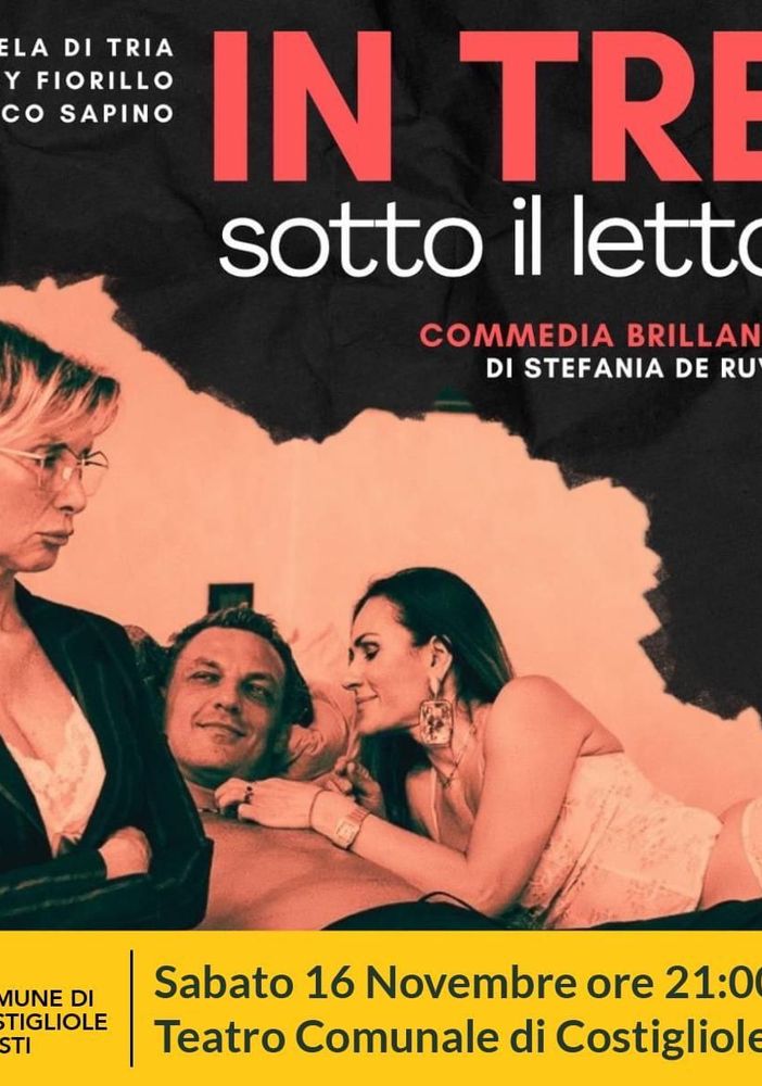La commedia del triangolo, &quot;In tre sotto il letto&quot; debutta a Costigliole