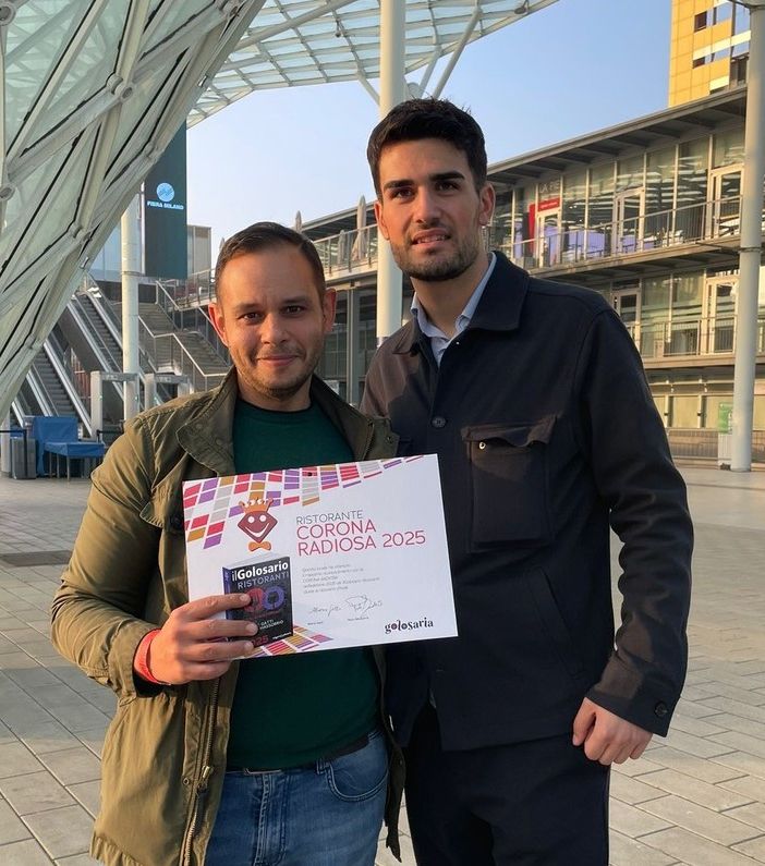 Nell'immagine Antonio di Leo, chef del ristorante, insieme al sommelier Andrea Pagliano