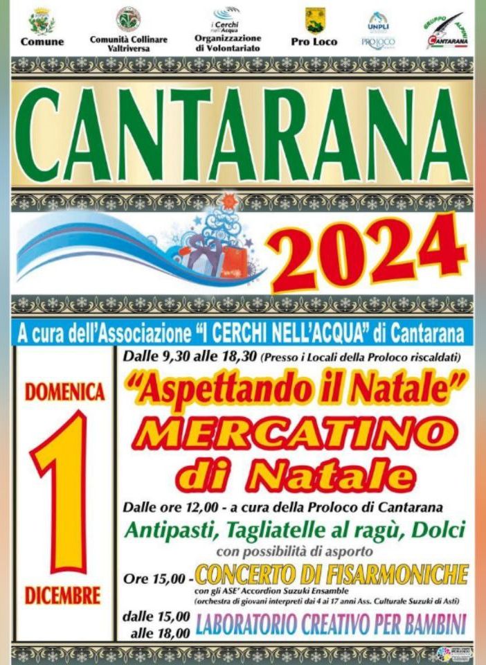La locandina del Mercatino natalizio di Cantarana