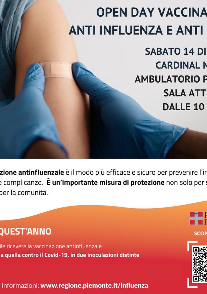 Open Day per le vaccinazioni anti-influenza e anti-Covid al Cardinal Massaia
