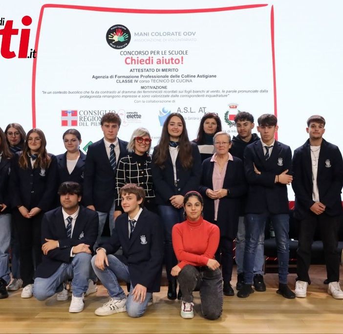 Successo della scuola Alberghiera di Agliano Terme e Asti per la campagna informativa &quot;Chiedi aiuto!&quot;