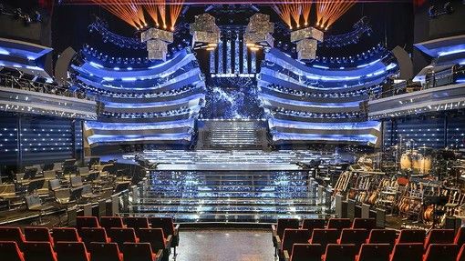 Il palco dell'Ariston, realizzato su ideazione dell'architetto Riccardo Bocchini, che ospiterà la 75esima edizione del Festival di Sanremo