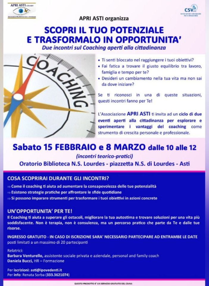 Apri Asti promuove un percorso di crescita personale