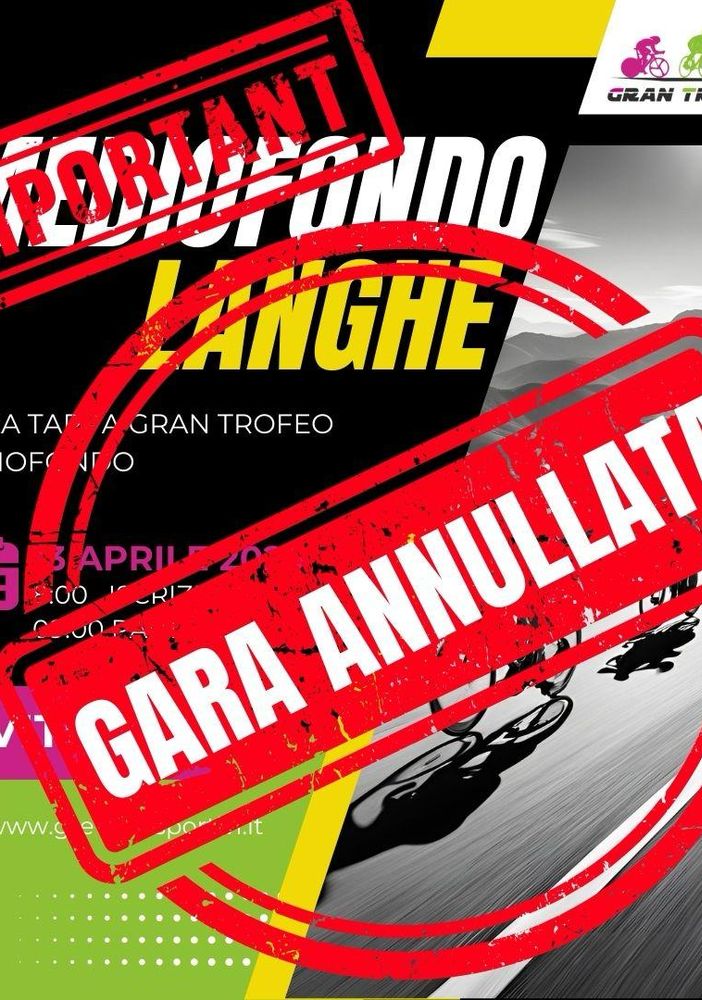 Rinviata per maltempo la gara ciclistica Mediofondo Langhe