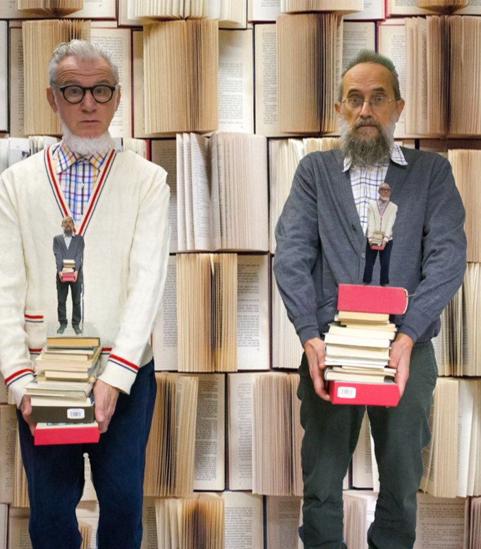 Biagio Bagini e Gian Luigi Carlone della Banda Osiris bibliotecari per un giorno