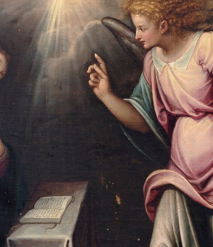 Particolare di una delle opere del Caccia a tema Annunciazione