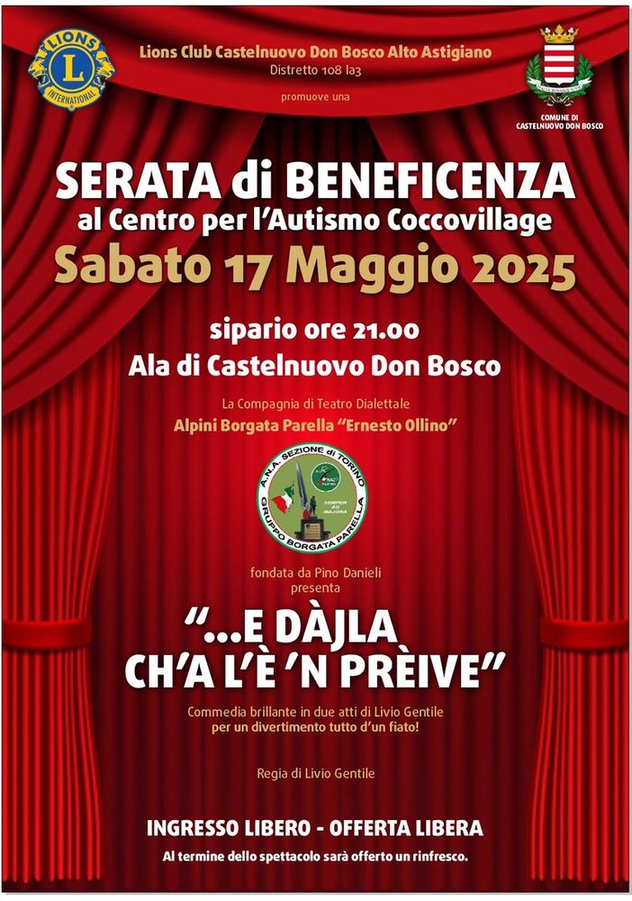 Castelnuovo Don Bosco, uno spettacolo teatrale per aiutare Coccovillage