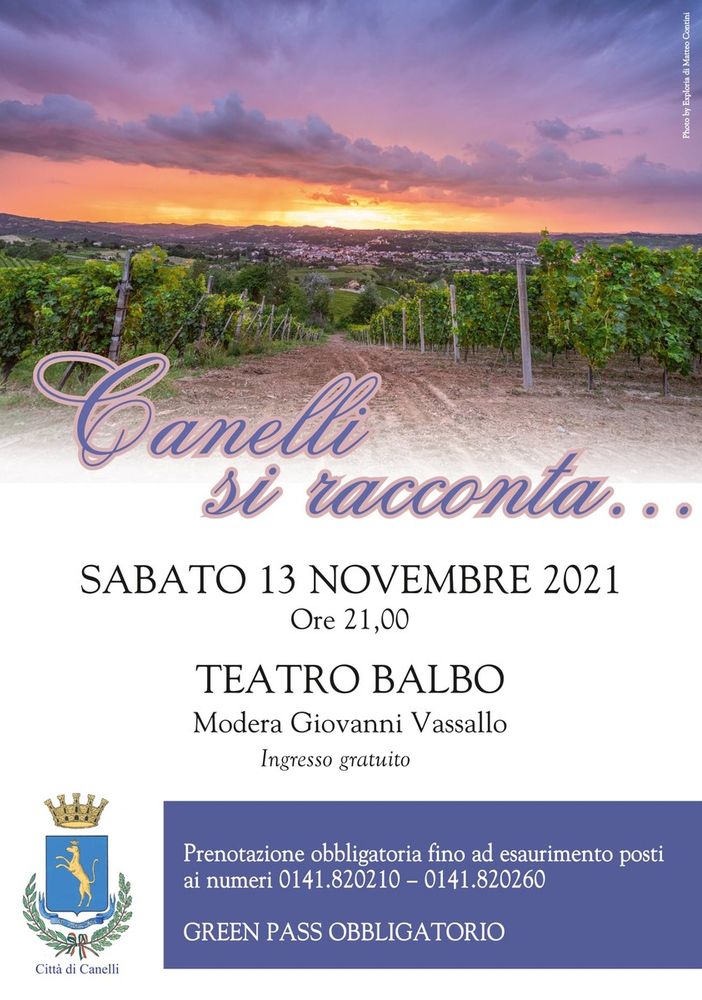 La locandina dell'appuntamento in programma sabato 13  al Teatro Balbo di Canelli