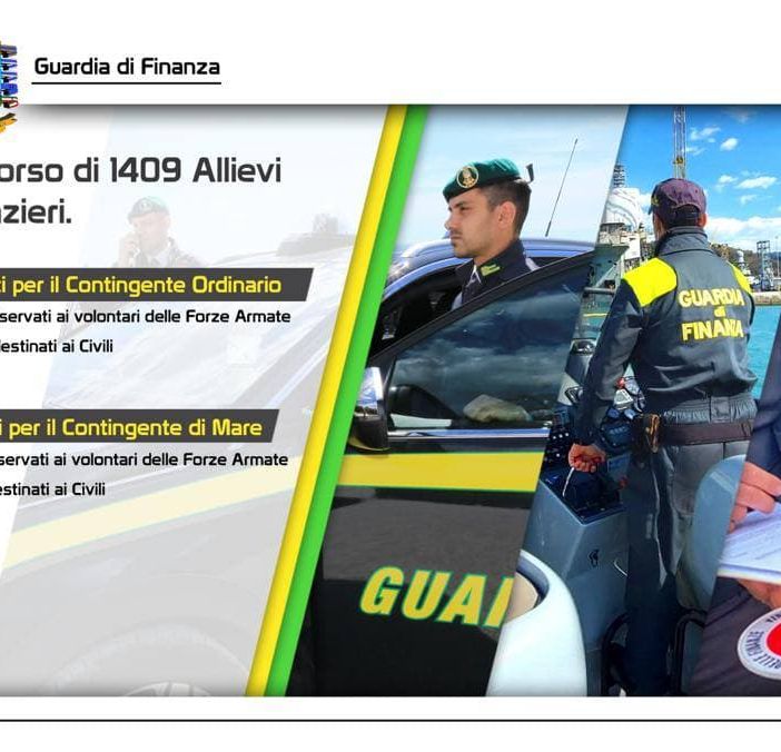 Pubblicato in Gazzetta Ufficiale un nuovo bando della Guardia di Finanza