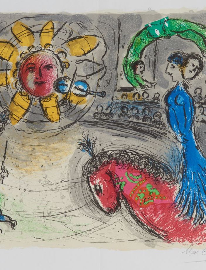 Soleil au cheval rouge, opera di Marc Chagall