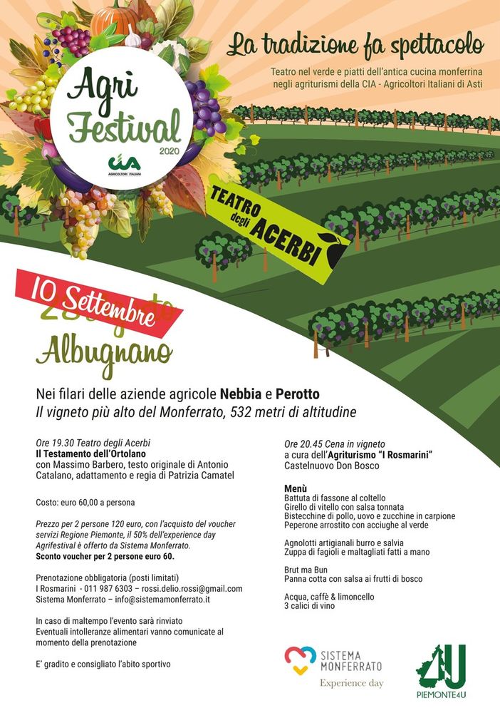 Rinvio, causa previsioni meteo avverse, per l’Agrifestival Cia