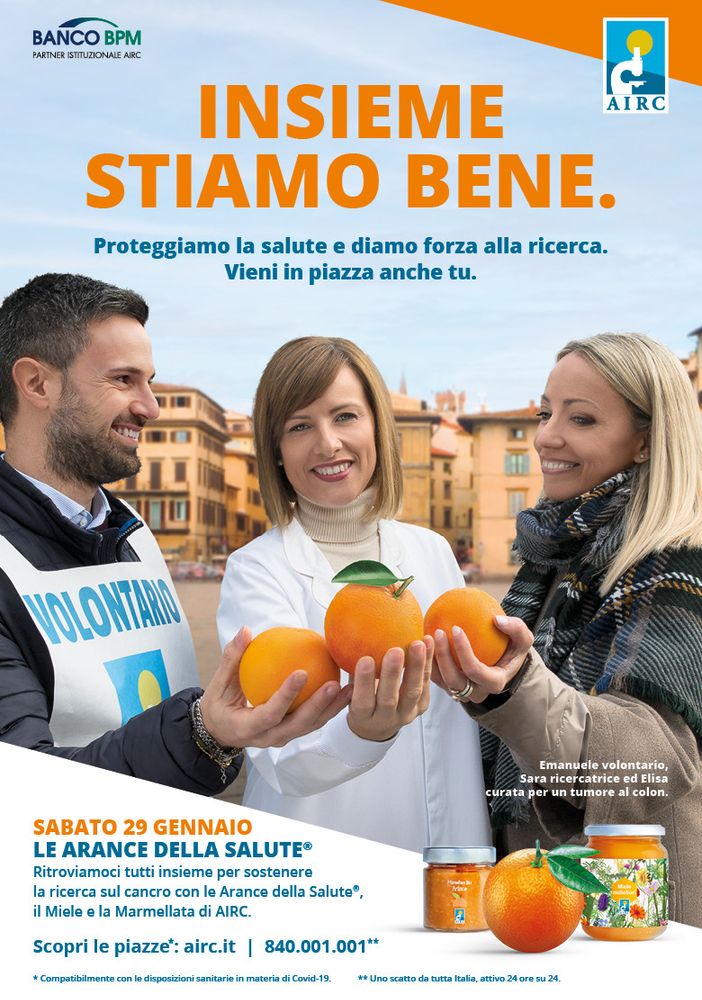Le Arance della salute tornano nelle piazze per sostenere la ricerca e la sana alimentazione
