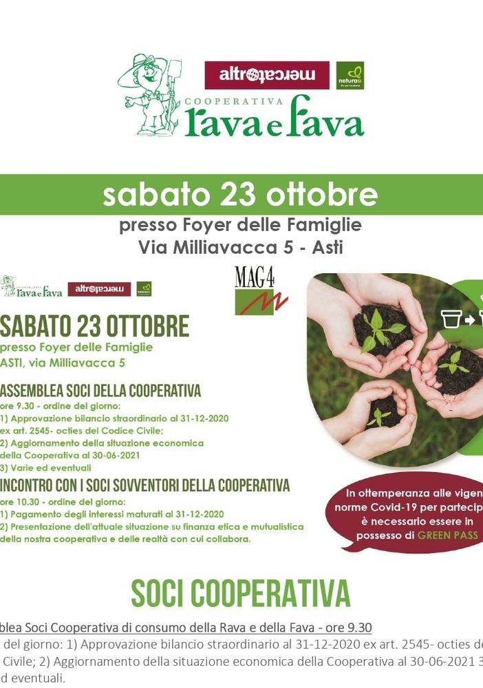 I soci della cooperativa Della Rava e della Fava di Asti si incontrano in assemblea