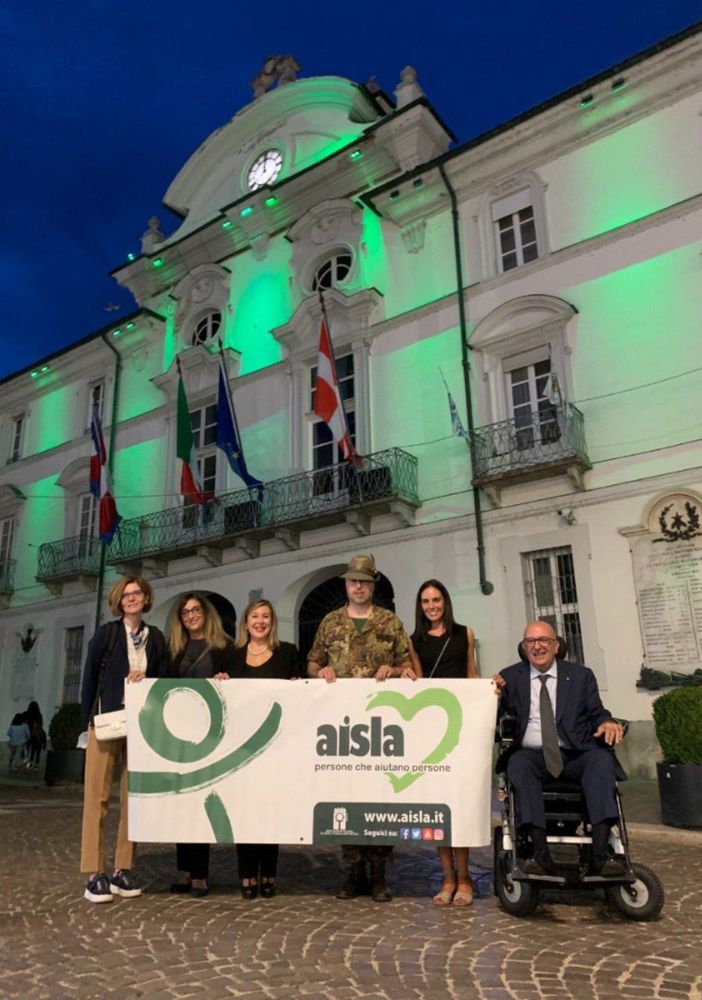 Il Comune di Asti illuminato di verde per la Giornata nazionale Sla