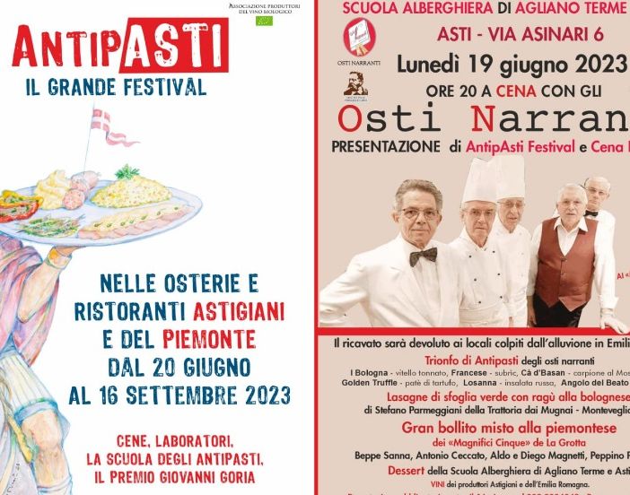 Con la cena benefica per gli alluvionati dell'Emilia, prende il via AntiPasti Festival, rassegna dedicata agli antipasti
