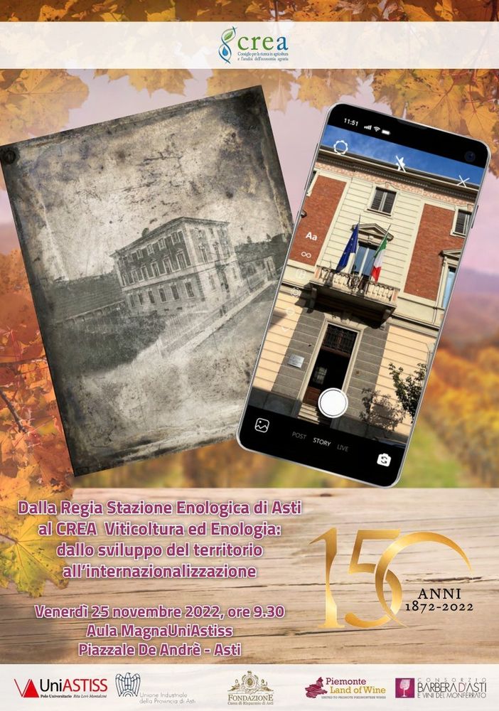 Un convegno celebrativo del 150° anniversario del della sede di Asti del Centro di Ricerca Viticoltura ed Enologia