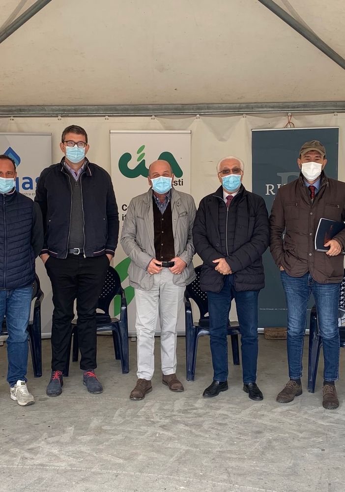 I relatori al convegno Cia, da sinistra: Caterina Calabrese Gabriele Carenini, Alessandro Durando, Dino Scanavino, Giorgio Calabrese,  Biagio Fabrizio Carillo, Marco Capra
