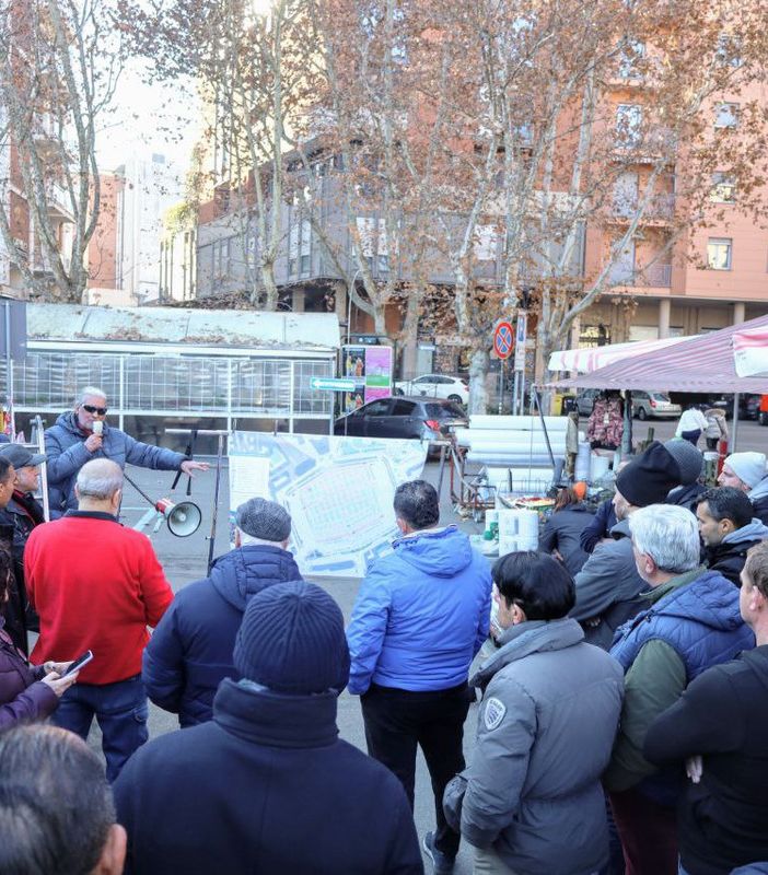Un'immagine d'archivio di una precedente manifestazione di protesta degli ambulanti