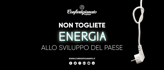 Banner di Confartigianato sul tema del caro-energia