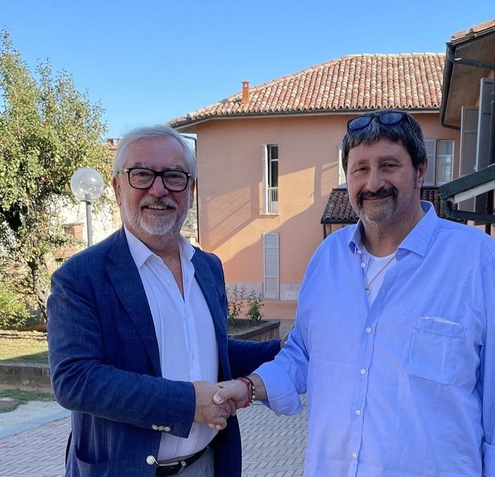 Il direttore generale Asl Boraso con il sindaco di Calliano Belluardo