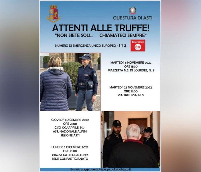 Locandina campagna anti truffe