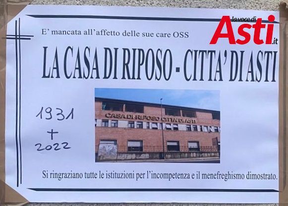Un falso manifesto funebre che evidenzia, amaramente, la triste sorte della struttura assistenziale