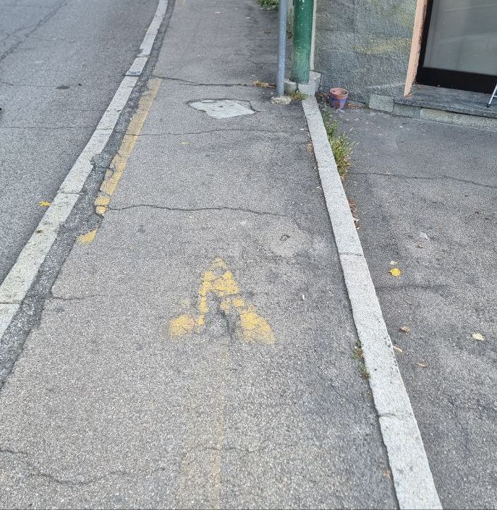 Le condizioni in cui versa la pista ciclabile di viale Pilone
