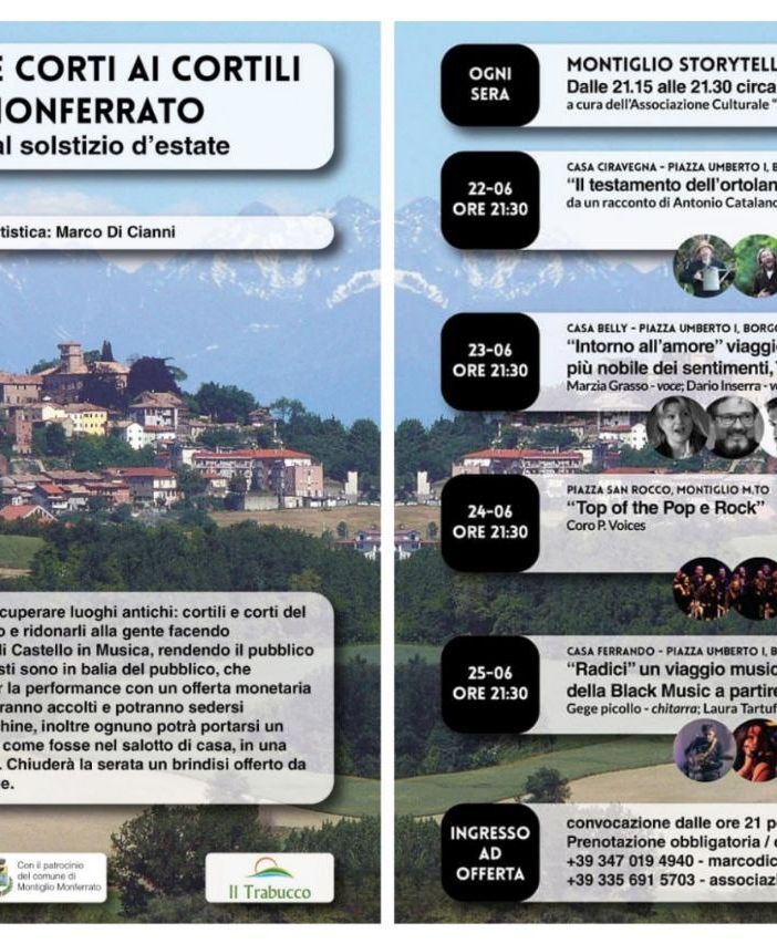 Collage fotografico con locandina e programma della rassegna