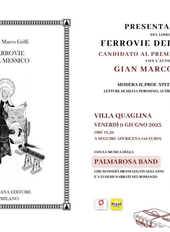 Collage tra la copertina del libro (a sinistra) e la locandina della serata