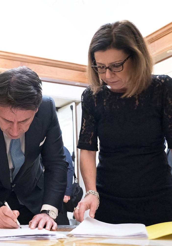 Il premier Conte e il ministro De Micheli