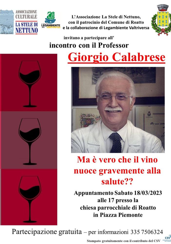 La locandina del convegno che vedrà relatore il professor Calabrese