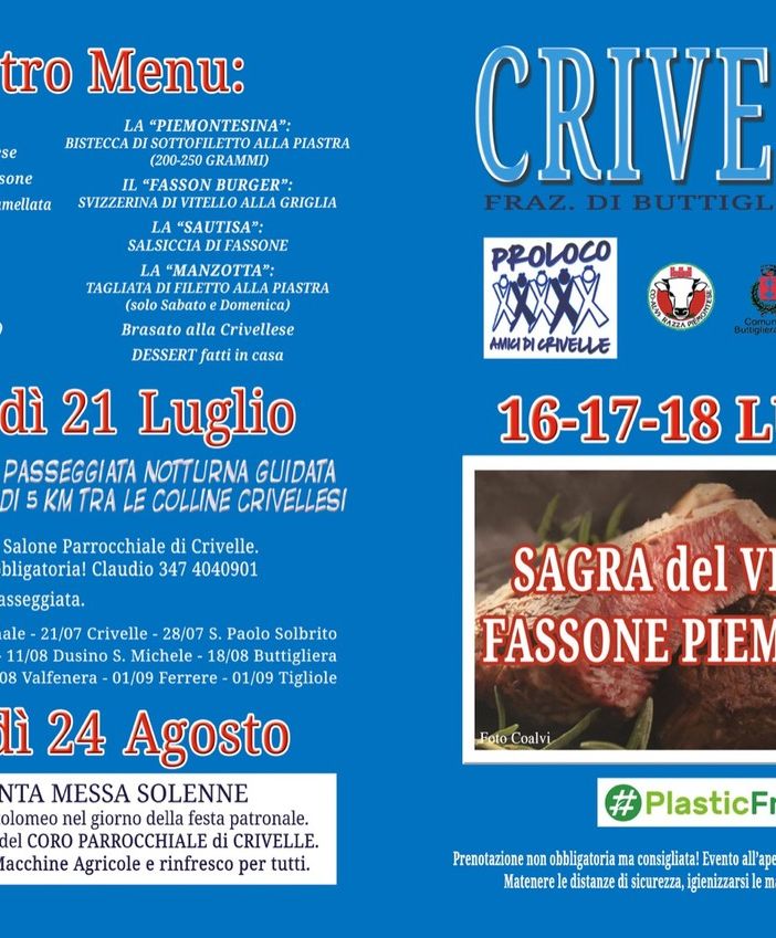 Attività e iniziative non vanno in vacanza a Crivelle: il programma