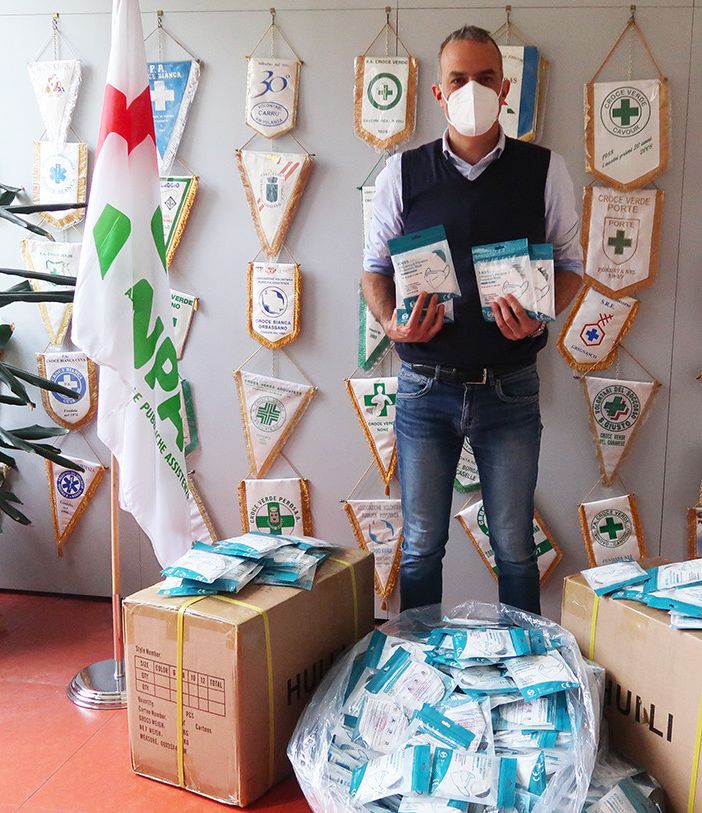 Coronavirus, dal Banco Farmaceutico Torino, 3450 mascherine FFP2 all'Anpas