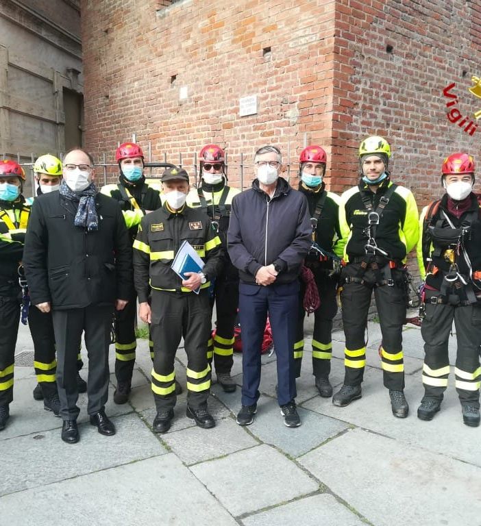 Esercitazione vigili del fuoco sulla Torre Troyana