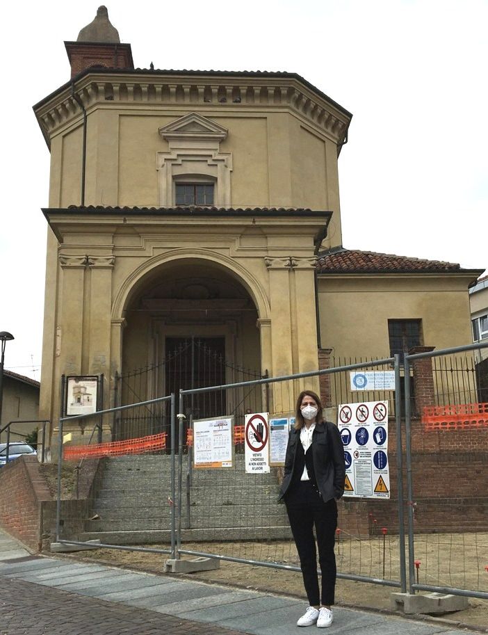 Il sindaco Anna Macchia e il cantiere di lavoro al San Giovanni.