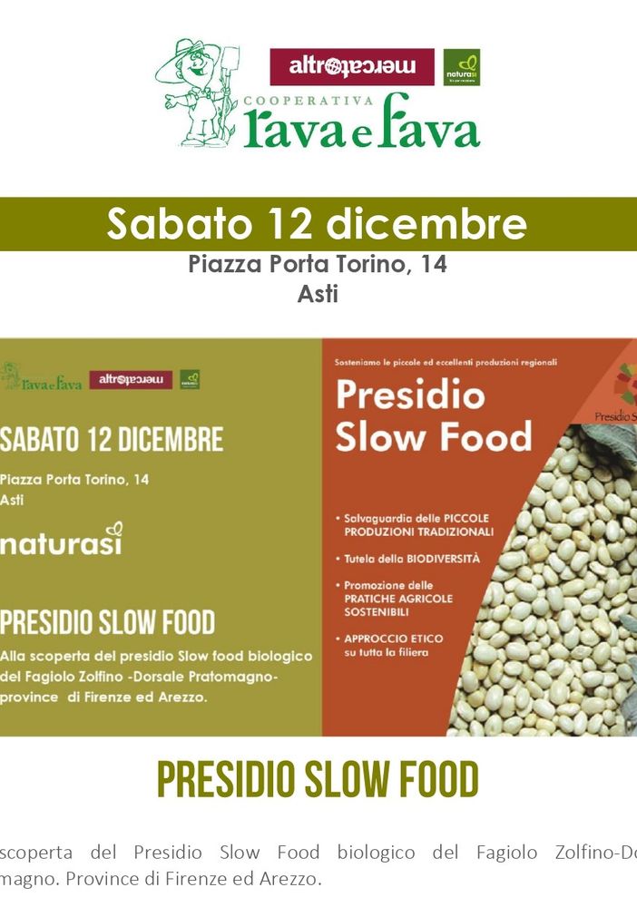 Ad Asti, sabato 12 novembre da NaturaSì proseguono gli appuntamenti dedicati ai presìdi Slow Food