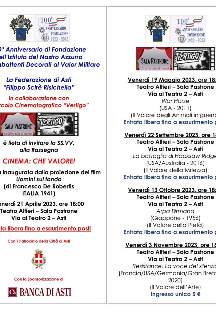 Prosegue il conto alla rovescia verso la prima edizione della rassegna “Cinema: che valore!&quot;