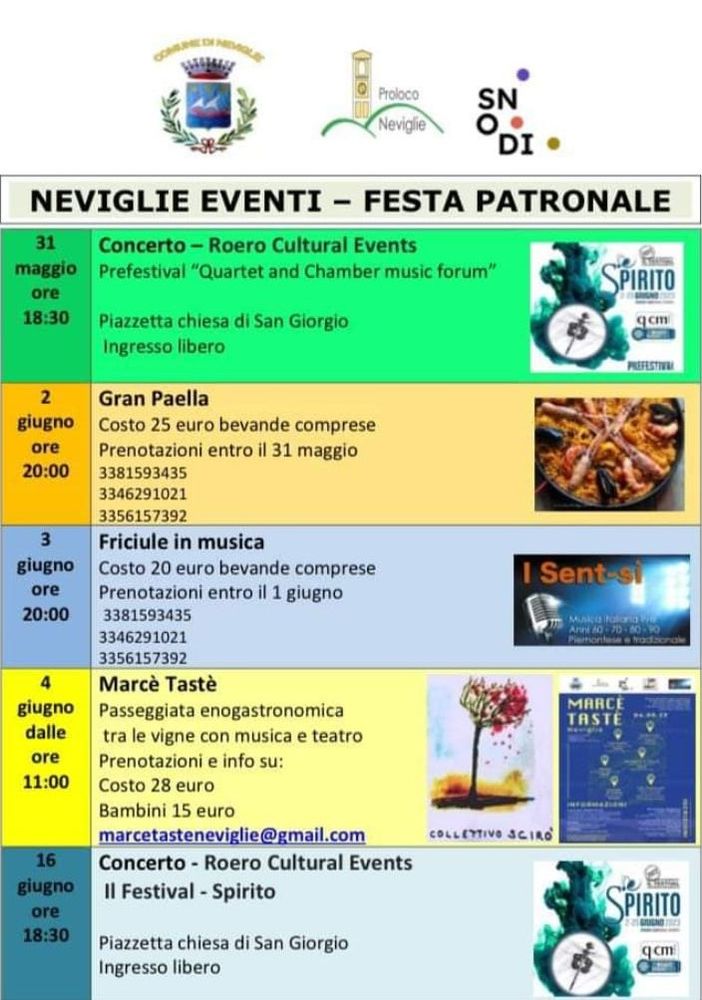Festa patronale di Neviglie: enogastronomia, musica e cultura