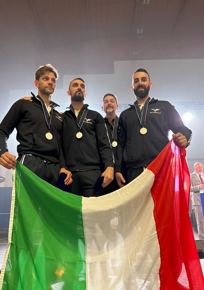 Da sinistra Alessandro Binello (astigiano), Andrea Cardinali (marchigiano di Jesi), Stefano Falagiani (livornese di Cecina) e Marco Soro (perugino)
