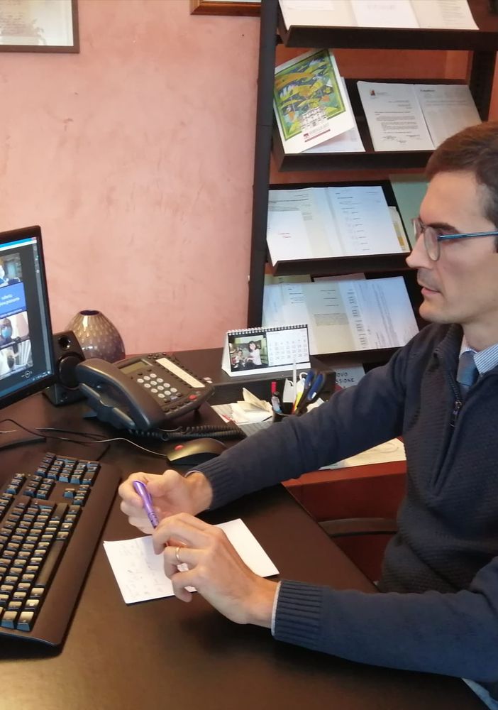 Il presidente Paolo Lanfranco durante il collegamento con il Ministro Paola De Micheli