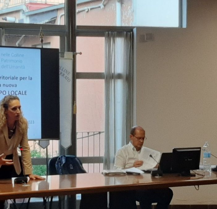 In foto: Barbara Baino, Vice Presidente del GAL  e Sindaco di Mongardino, all’apertura dei lavori