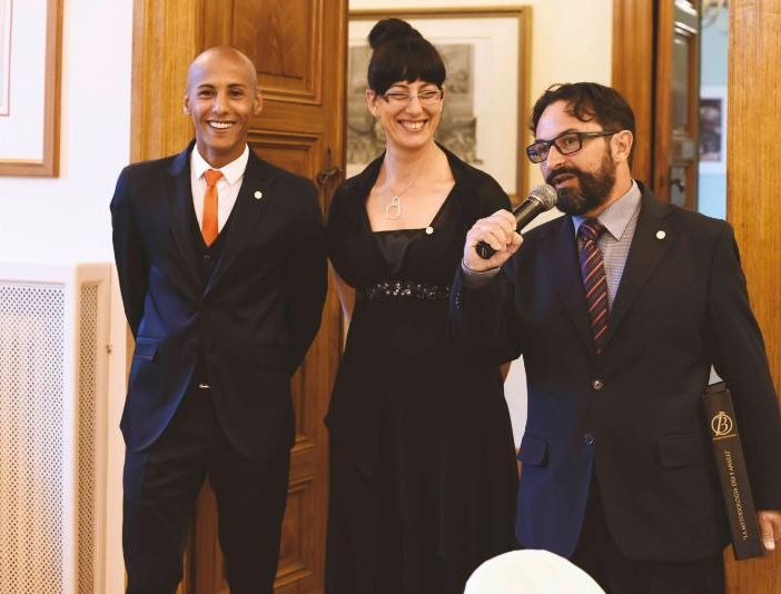 Da sx: Bader Abdouni, Monica Nota e Ivan Beltrame