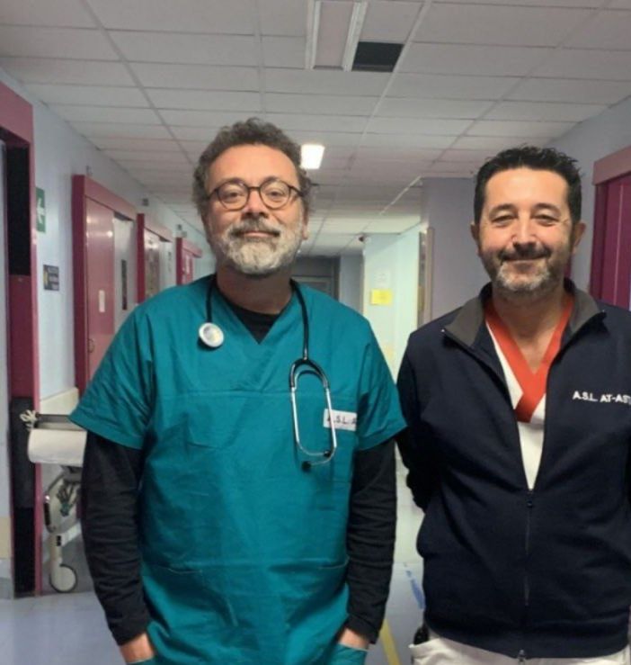 Giovanni Caire, direttore facente funzioni del Pronto Soccorso – Medicina e chirurgia d’accettazione e d’urgenza dell’Asl At con Massimo Rissone coordinatore infermieristico
