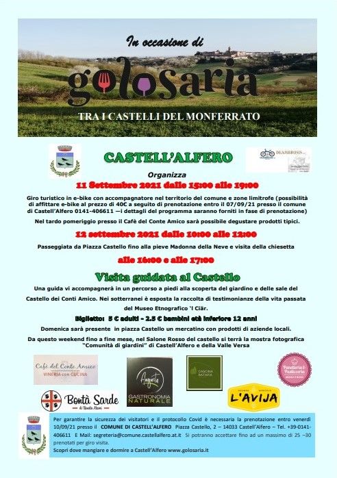 La locandina degli eventi castellalfieresi di Golosaria in Monferrato