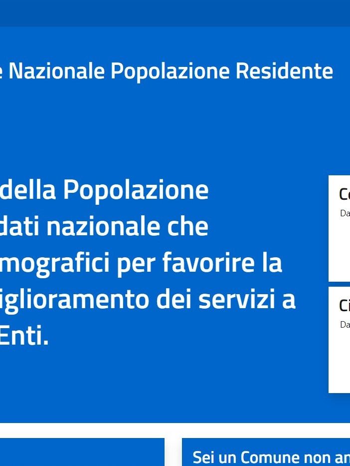 L'home page del nuovo portale