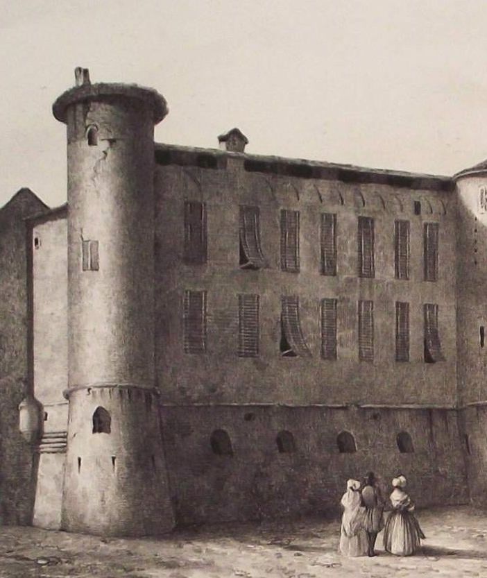 Il castello di Moasca visto da Enrico Gonin a metà 800